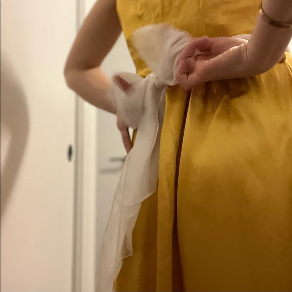 SOLD-Mustard long prom dress - Picture 4 of 6